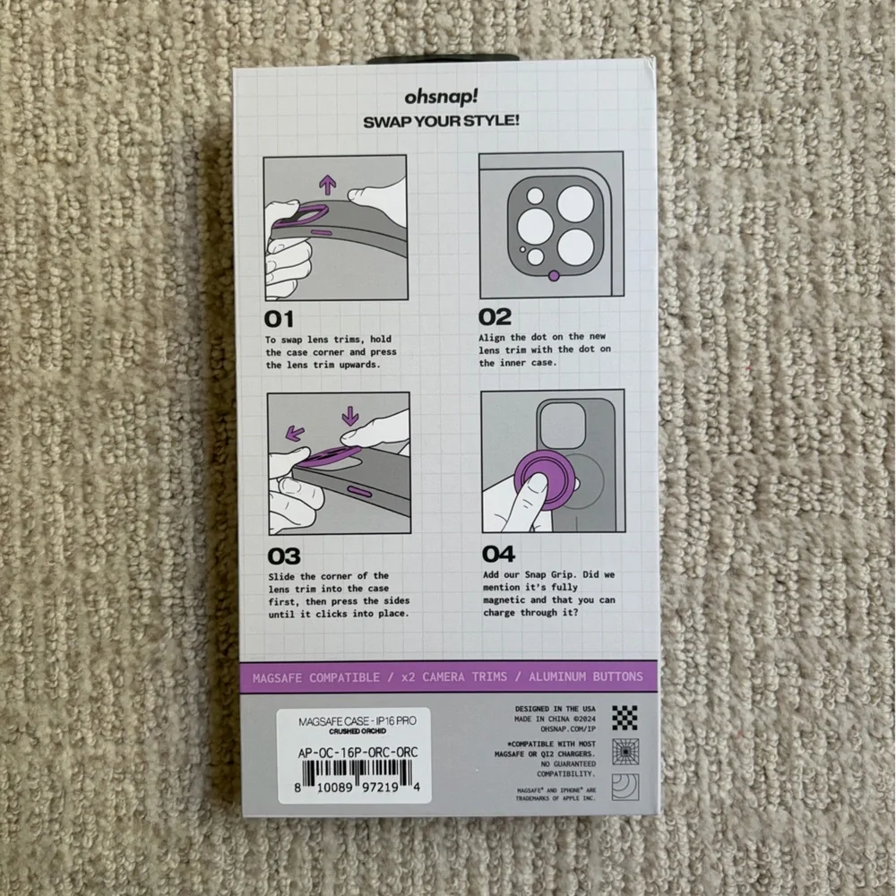 NIB Ohsnap Iphone 16 pro MagSafe case